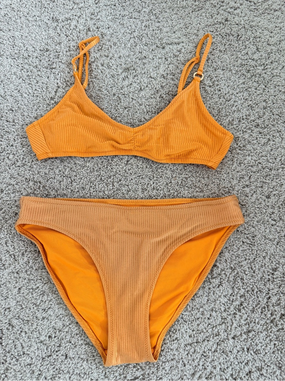 aerie Ribbed Orange Bikini Top